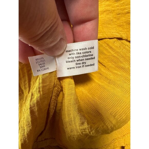 Lane Bryant Mustard Yellow Blouse with Built in Neck Tie Size 24 - Picture 9 of 10
